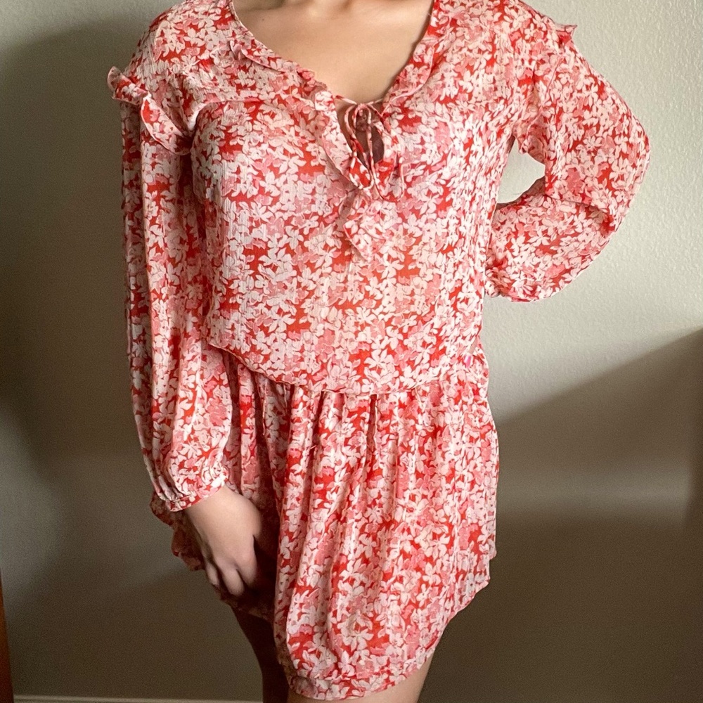 Zara Basics Floral Chiffon Dress